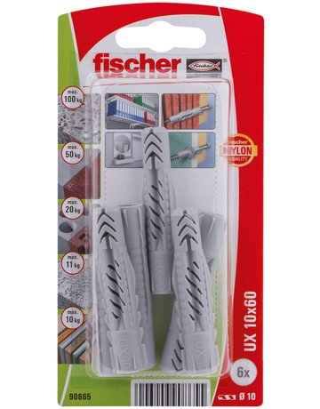 Bild Universaldübel UX 10x60mm,KU,VE 6 - fischer-1