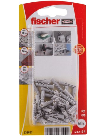 Bild Spreizdübel S4 Kunststoff,Ø4mm,VE 50 - fischer-1