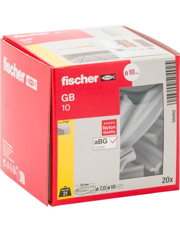 Bild Gasbetondübel GB 10 Nylon,Bohr-Ø: 10,Länge=Verankerung.: 55 - fischer-1