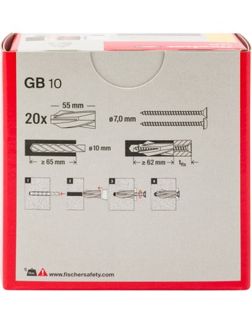 Bild Gasbetondübel GB 10 Nylon,Bohr-Ø: 10,Länge=Verankerung.: 55 - fischer-4