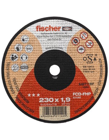 Bild Trennscheibe FHP plus 1,9/230 flach Inox - fischer-0