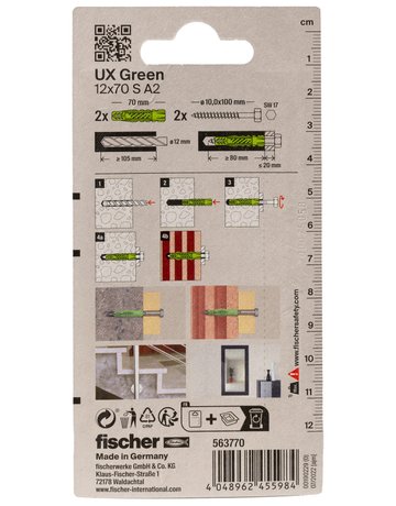 Bild UX Green 12x70 S A2 K (2) - fischer-2