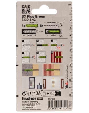 Bild Dübel SX Plus Green 6x30 S A2 K (8) - fischer-2