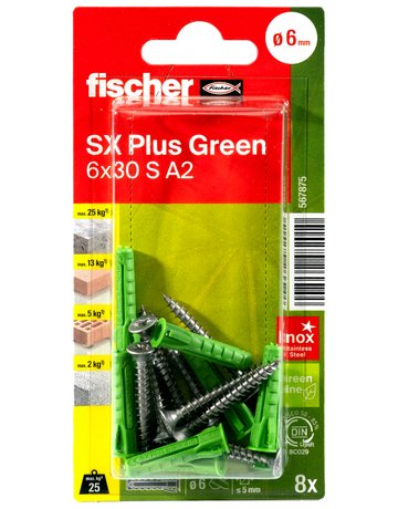 Bild Dübel SX Plus Green 6x30 S A2 K (8) - fischer-1