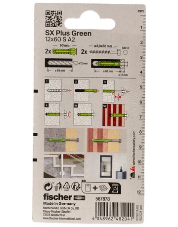 Bild Dübel SX Plus Green 12x60 S A2 K (2) - fischer-2