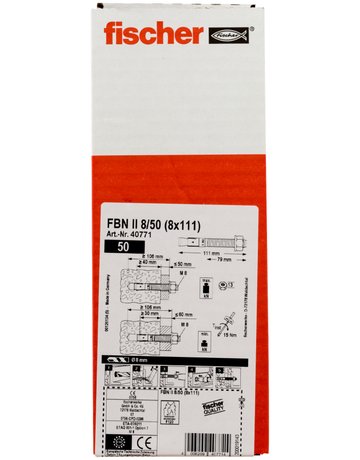 Bild Bolzenanker FBN II 8/50, verzinkt Stahl,zn,Gewinde:M 8,Nutzl.: 50/ 60 - fischer-2