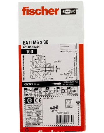 Bild Einschlaganker EA II M 6, zn Stahl,zn,Länge: 30mm,Bohr-Ø: 8mm - fischer-4