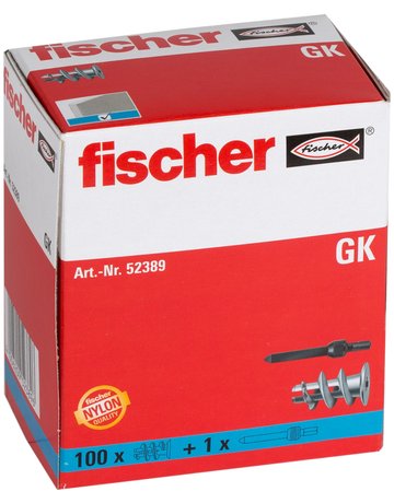 Bild Gipskartondübel GK Nylondübel,Länge:22,Schrauben-Ø:4,0-5,0 - fischer-1