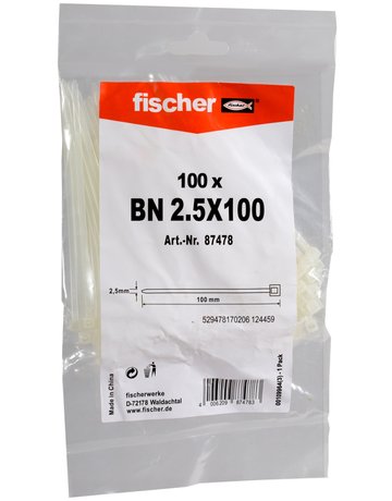Bild Kabelbinder BN 2,5x 100 transparent Nylon - fischer-1