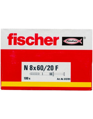 Bild Nageldübel N 8 x 60/20 F,zn Nylon,Stahl,zn - fischer-1