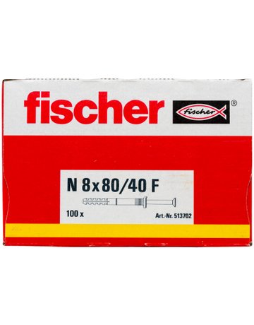 Bild Nageldübel N 8 x 80/40 F,zn Nylon,Stahl,zn - fischer-1