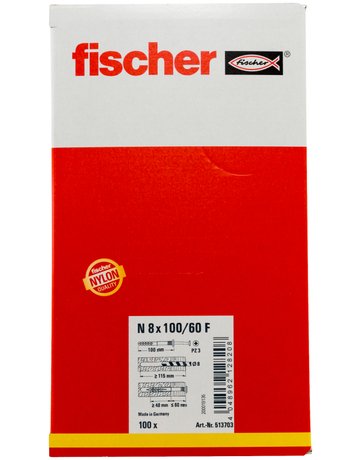 Bild Nageldübel N 8 x 100/60 F,zn Nylon,Stahl,zn - fischer-2