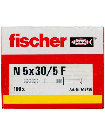 Bild Nageldübel N 5 x 30/5 F,zn Nylon,Stahl,zn - fischer-1