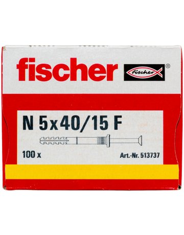 Bild Nageldübel N 5 x 40/15 F,zn Nylon,Stahl,zn - fischer-1
