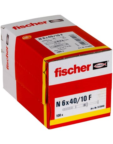 Bild Nageldübel N 6 x 40/10 F,zn Nylon,Stahl,zn - fischer-3