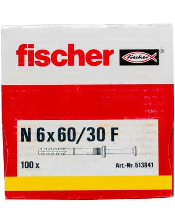 Bild Nageldübel N 6 x 60/30 F,zn Nylon,Stahl,zn - fischer-1
