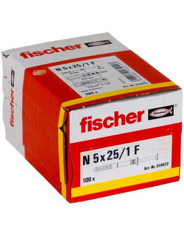 Bild Nageldübel N 5 x 25/1 F,zn Nylon,Stahl,zn - fischer-3