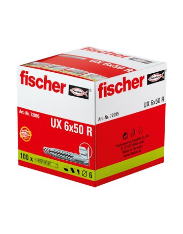 Bild Universaldübel Nylondübel UX-R, mit Rand 6x50 R - fischer-1