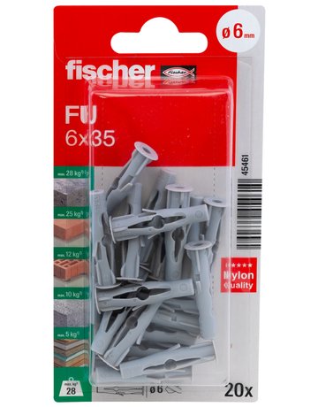 Bild Universaldübel FU 6x35mm,KU,VE 20 - fischer-1