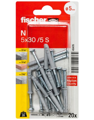 Bild Nageldübel N 5x30/5 mit Schraube 3,5x38Z,VE 20 - fischer-1