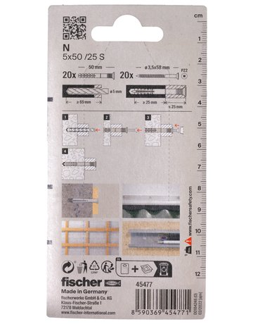 Bild Nageldübel N 5x50/25 mit Schraube 3,5x58Z,VE 20 - fischer-2