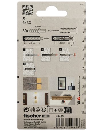Bild Spreizdübel S6 Kunststoff,Ø6mm,VE 30 - fischer-2