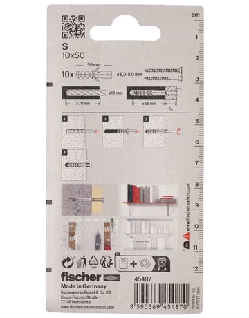 Bild Spreizdübel S10 Kunststoff,Ø10mm,VE 10 - fischer-2