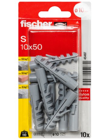 Bild Spreizdübel S10 Kunststoff,Ø10mm,VE 10 - fischer-1