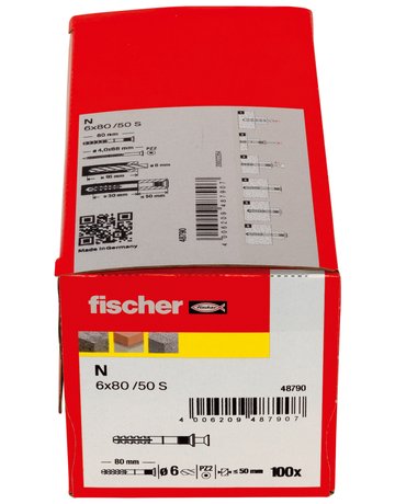 Bild Nageldübel N 6 x 80/50 S,zn Nylon,Stahl,zn - fischer-2