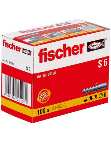 Bild Spreizdübel S 6 Nylon,Länge:30mm,Schrauben-Ø: 4- 5mm - fischer-1