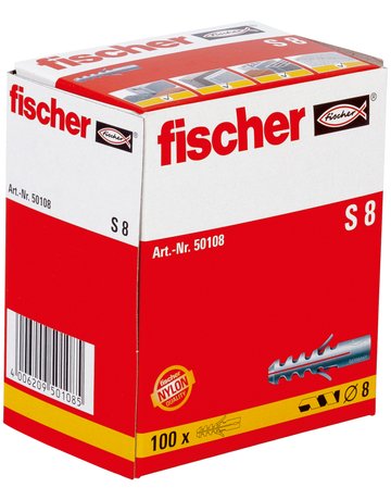 Bild Spreizdübel S 8 Nylon,Länge:40mm,Schrauben-Ø: 4,5- 6mm - fischer-1