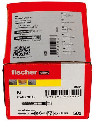 Bild Nageldübel N 6 x 40/10 S,zn Nylon,Stahl,zn - fischer-2