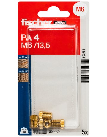 Bild Messingdübel PA 4 M6x13,5,VE 5 - fischer-1