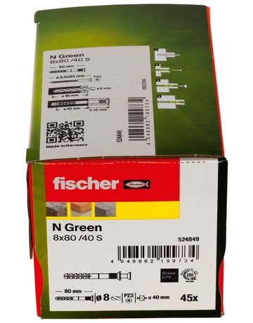 Bild Nageldübel N GR 8 x 80/40 S,zn Nylon,Stahl,zn - fischer-2