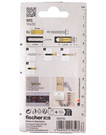 Bild Messingdübel MS 10x32,VE 6 - fischer-2