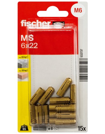 Bild Messingdübel MS 6x22,VE 15 - fischer-1