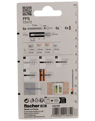Bild Fensterahmenschraube FFS 7,5x72,TX30,VE 6 - fischer-2