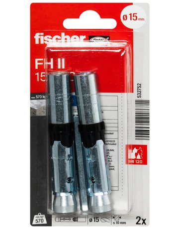 Bild Hochleistungsanker FH II 15/M10 Innengewinde,M10,VE 2 - fischer-1