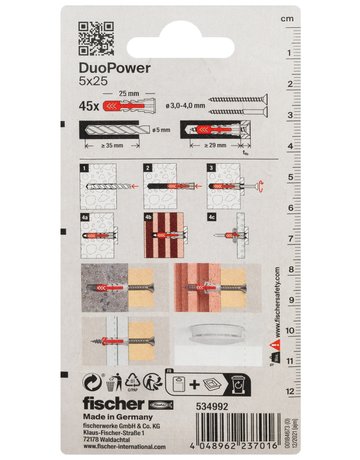 Bild Dübel DuoPower Kunststoff,5x25,VE 45 - fischer-2