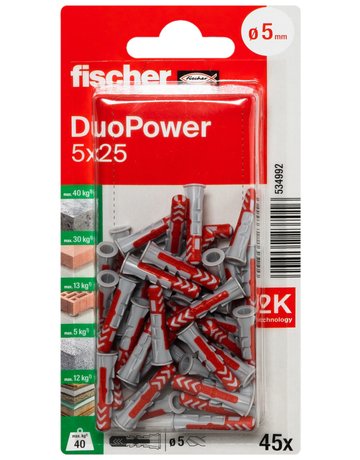 Bild Dübel DuoPower Kunststoff,5x25,VE 45 - fischer-1