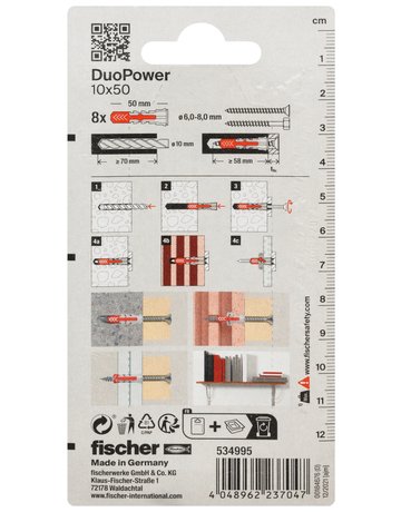 Bild Dübel DuoPower Kunststoff,10x50,VE 8 - fischer-2