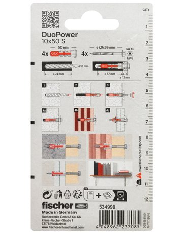 Bild Dübel DuoPower S Kunststoff,10x50,VE 2 - fischer-2