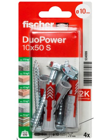 Bild Dübel DuoPower S Kunststoff,10x50,VE 2 - fischer-1