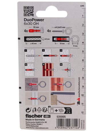 Bild Dübel DuoPower OH Kunststoff,6x30,VE 4 - fischer-2