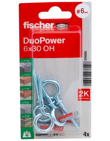 Bild Dübel DuoPower OH Kunststoff,6x30,VE 4 - fischer-1
