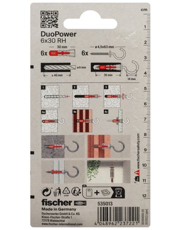 Bild Dübel DuoPower RH Kunststoff,6x30,VE 6 - fischer-2