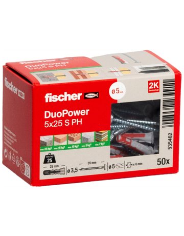 Bild Universaldübel DUOPOWER 5 x 25 S PH - fischer-1