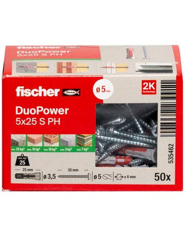 Bild Universaldübel DUOPOWER 5 x 25 S PH - fischer-2