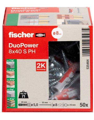 Bild Universaldübel DUOPOWER 8s40 S PH - fischer-2