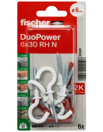 Bild Dübel DuoPower RH N Kunststoff,6x30,VE 6 - fischer-1